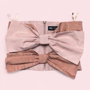 Zara Blush Pink Bow Tube Top